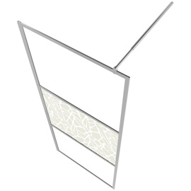 vidaXL Duschwand für Begehbare Dusche ESG-Glas Steindesign 115x195 cm