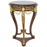 Casa Padrino Beistelltisch Barock Beistelltisch Braun / Gold / Schwarz Ø 55 x H. 78 cm - Runder Massivholz Tisch im Barockstil - Barock Möbel