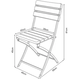 [en.casa] Klappstuhlset Lillestrøm 2-tlg. Holzoptik, Dunkelbraun