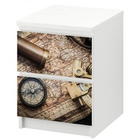 MyMaxxi Möbelfolie Kommodenaufkleber Malm Kompass Landkarte Klebefolie Möbelfolie Folie 40.2 cm x 43.5 cm