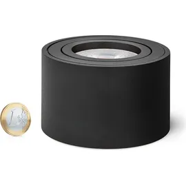 linovum SMOL LED Aufbauspot matt schwarz - flach & schwenkbar - Deckenspot inkl. wechselbarem LED Modul 5W neutralweiß 230V