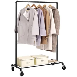 Songmics Garderobenständer mit Rollen, schwarz HSR61BK
