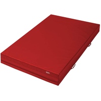 Alpidex Weichbodenmatte Matte Turnmatte Fallschutz 200 x 100 x 25 cm mit Anti-Rutschboden und Tragegriffen, Farbe:rot
