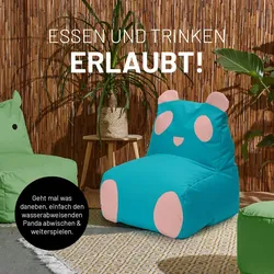 LUMALAND Kindersitzsack Animal Line Panda - 180l - Türkis/Pastell Pink