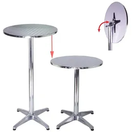 Trutzholm Stehtisch 2in1 höhenverstellbar 70/115cm Ø60cm Aluminium Bistrotisch Partytisch ALU klappbar Gartentisch