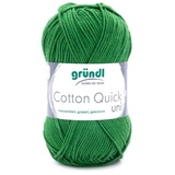 Gründl Wolle Cotton Quick uni Garn zum Stricken & Häkeln aus 100% Baumwolle, 1 Knäuel 50 g / 125 m, Häkelgarn/Strickgarn, Farn