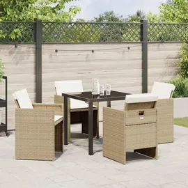 vidaXL Garten Essgruppe 5-tlg. Beige