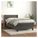 vidaXL Boxspringbett 100 x 200 cm Dunkelgrau