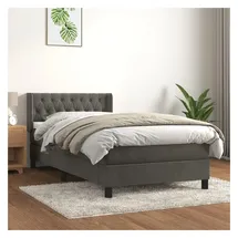 vidaXL Boxspringbett 100 x 200 cm Dunkelgrau