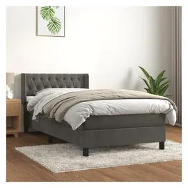 vidaXL Boxspringbett 100 x 200 cm Dunkelgrau