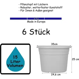 BigDean Blumentopf Ø 35 x 25 cm Anthrazit