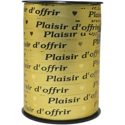 Clairefontaine Geschenkband 250mx10mm, Beschriftung Plaisir d'offrir - Gold 602175C