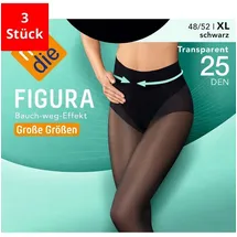 NUR DIE Feinstrumpfhose Figura 3 Paare Schwarz 25 DEN