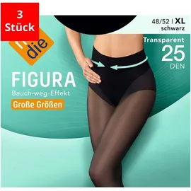 NUR DIE Feinstrumpfhose Figura 3 Paare Schwarz 25 DEN