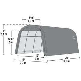 ShelterLogic Foliengarage grau 22,57m2