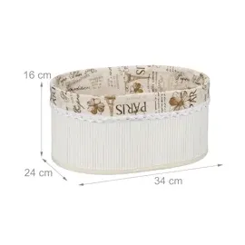 Relaxdays Brotkorb Paris in weiß