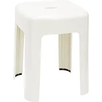 Wenko Badhocker Alaska Duschhocker weiß 37 x 45,5 x 37 cm, belastbar bis 250 kg, mit Anti-Rutsch-Füßen