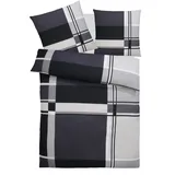 MY HOME Bettwäsche »NINA, in verschiedenen Qualitäten« 2 Stk., tlg. in den Größen: 135x200 oder 155x220 cm grau