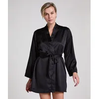 Hunkemöller Kimono Satin Schwarz XS/S