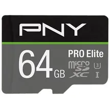 PNY microSDXC Pro Elite 64 GB Class 10 UHS-I A1 V30 + SD-Adapter