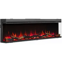 Elektrokamin Balderia Athena 72\, Schwarz, Metall, Glas, 183x50x21 cm, Fernbedienung, Flammeneffekt separat schaltbar, Überhitzungsschutz, Thermostat, Dimmer, WLAN-fähig, Freizeit, Heizen & Kühlen, Elektrokamine