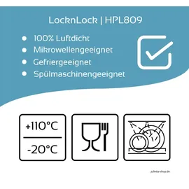 Lock & Lock Frischhaltedose rechteckig blau 13,5 x 10,2 x 18,5 cm 1,3 l