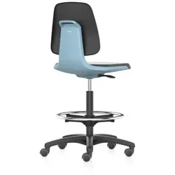 Stuhl Labsit 4 blau Kunst-Leder, Rollen