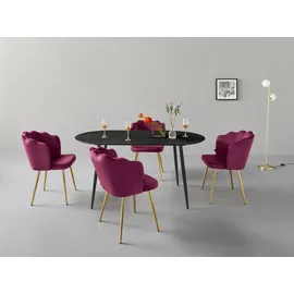 LEONIQUE Esstisch LEONIQUE "Eadwine, Topseller Ovaler Tisch, Küchentisch", schwarz, B:160cm H:76cm T:90cm, Tische, Esstisch, Tischplatte aus MDF, verschiedene Größen und Farbvarianten