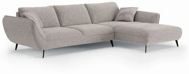 SOMETA Ecksofa Joleen Stoff Grey / Stone