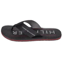 Tommy Hilfiger Herren Flip Flops Massage Footbed Beach Sandal Badeschuhe, Schwarz (Black), 40 EU