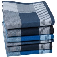 HOULIFE Herren Taschentücher, Stoff aus reiner Baumwolle, Streifenmuster für den täglichen Gebrauch, 6-12 Stück, 43 x 43 cm Gr. Large, Mixte-6 Pièces