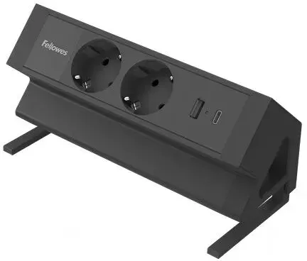 Fellowes 100137182 Verlängerungskabel 2 m 2 AC-Ausgänge Drinnen Schwarz