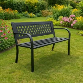 gogarden Gartenbank 120 x 49 x 76 cm Schwarz