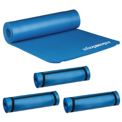 relaxdays Yogamatte 4 x Yogamatte 1 cm dick blau