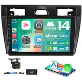 ESSGOO 8Core Android 14 Autoradio Navi Carplay Für Ford Fiesta MK5 2002-2008 Autoradio (DAB+ (optional), DAB (optional), 4G, RDS, AM, FM, Carplay Android Auto Bluetooth EQ USB GPS Navi WIFI Touchscreen)
