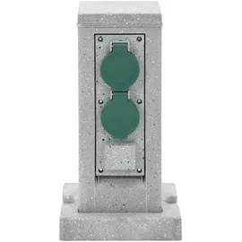 vidaXL Gartensteckdose 4-fach Grau