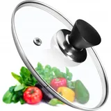 Kadax Topfdeckel, Universaldeckel aus Glas mit Schwarzmatt griff, 20 cm
