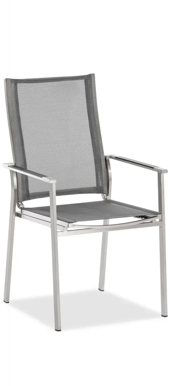 Stapelsessel Scalea Flex - silbergrau Armlehne Aluminum schwarz