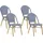 Beliani Rifreddo Gartenstuhl 42 x 55 x 88 cm blau/beige/weiß 4 St.