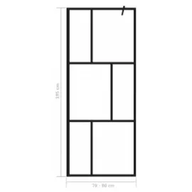 vidaXL vidaXL, Duschwand für Begehbare Duschen mit Hartglas Schwarz 80x195 cm,
