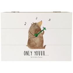 Mr. & Mrs. Panda Dekokiste 22 x 15 cm Bär Gitarre - Weiß - Geschenk, Geschenkdose, XXL, Teddybär (1 St) weiß