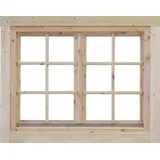 Wolff Finnhaus Doppelfenster »Gartenhaus«, BxH: 125,0x95,6 cm, Isolierglas - braun