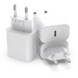 iPhone Adapter,USB C Ladegerät 25W[3 Pack] USB c Stecker für iPhone 16 15 14 13 12 11 XS XR SE iPad netzteil Ladestecker 3X schnellladegerät Ladeadapter Geeignet für Verwendung mit iPhone Ladekabel