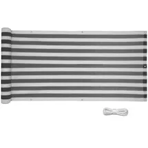 Estexo Balkonverkleidung 90 x 600 cm grau/weiß Kunststoff