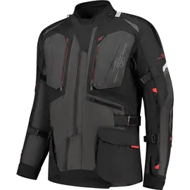 Rusty Stitches Cliff Textiljacke wasserdicht Schwarz/Dunkelgrau/Rot