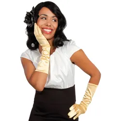 Goldene Satin Handschuhe - OS
