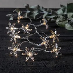 LED Lichterkette Blumen - 10 warmweiße LED - L: 1,35m - Timer - Batteriebetrieb ...