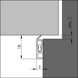 Elton Abdichtungsschiene PTS-AR L.2100mm B.5mm Ku.blk braun m.weich PVC-Lippe ELLEN