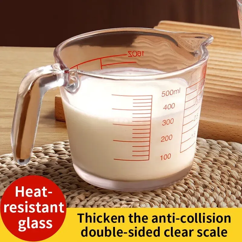 BJ Glasmessbecher (Milchbecher) – 500 ml, mit Skala, hitzebeständig