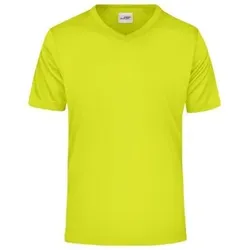 Herren Sportshirt mit V-Ausschnitt JN736, acid-gelb, Größe L - acid-gelb - L